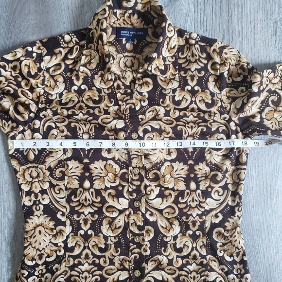 Jones New York Long Sleeve Printed Top - Picture 9 of 11
